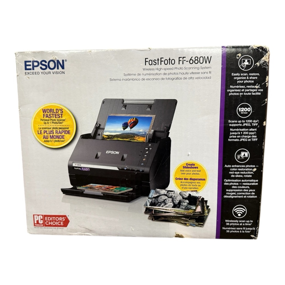 Epson FastFoto FF-680W High-Speed Scanner with Black Finish